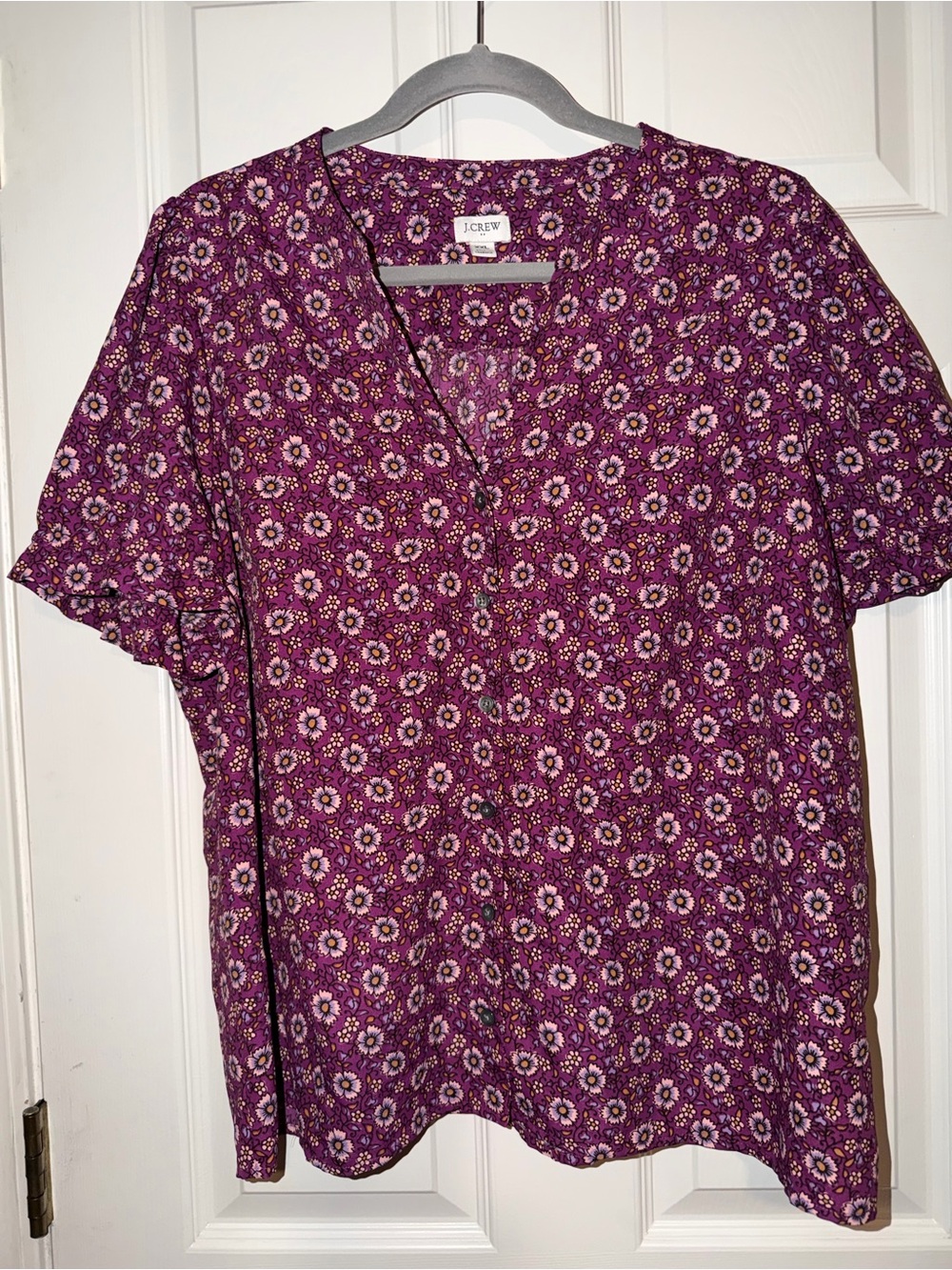 J.‎ Crew Purple Floral Button-Down Shirt